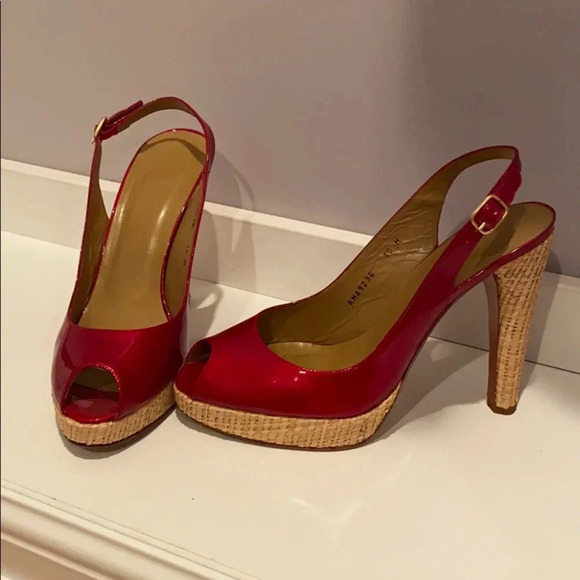 Stuart Weitzman Spring Fling red sandal 10 1/2M - Picture 1 of 16